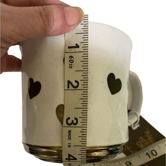 Potter’s Corner Handcrafted Ceramics White Ceramic Gold Heart’s and Gold Trim - Picture 7 of 8